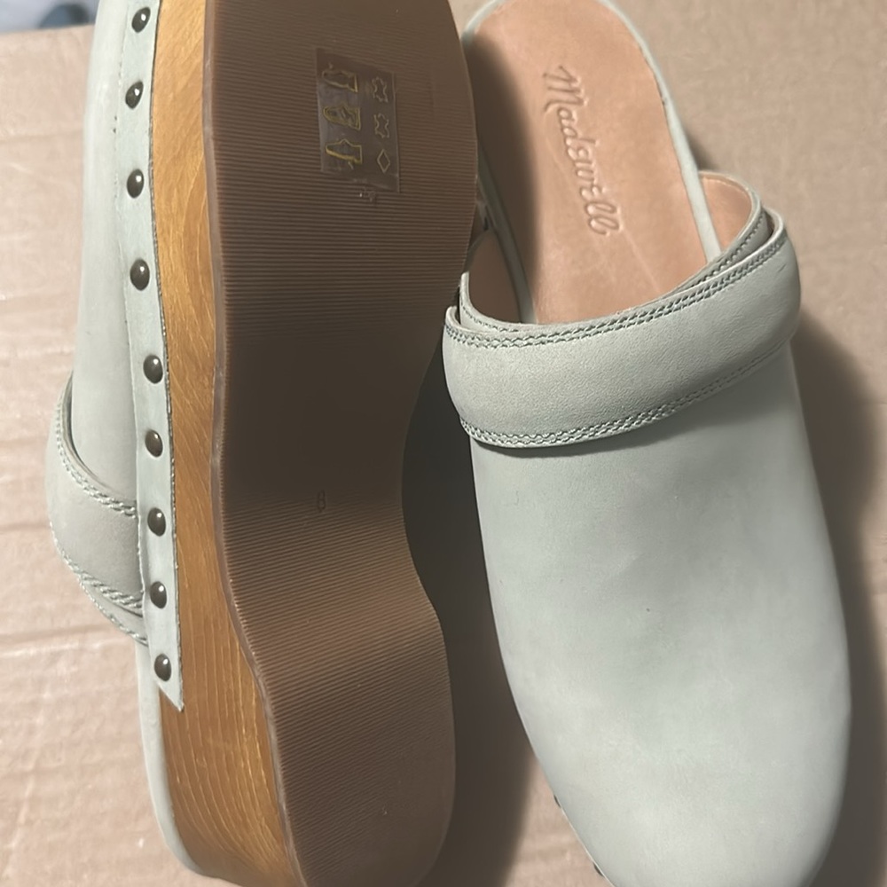 NWT! NEW IN BOX! MADEWELL CECILY CLOG NUBUCK LIGHT GREEN Forgotten Landscape 8 - Picture 8 of 14
